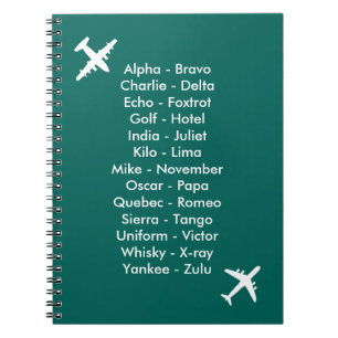 Phonetic Alphabet Aeroplane Blue Air Cadet Noteboo Notebook
