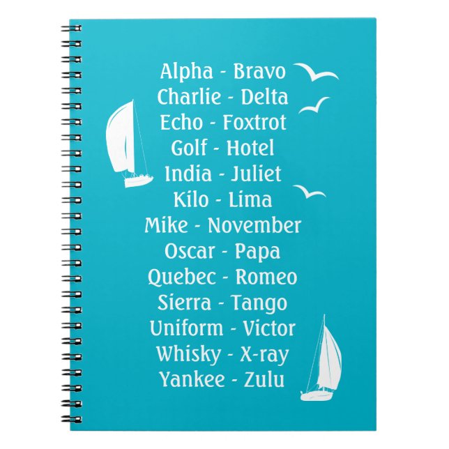 Phonetic Alphabet, Blue Sailing Notebook (Front)