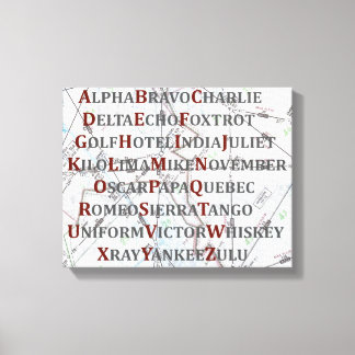 Phonetic Alphabet Canvas, Aviation Home Gifts Canvas Print
