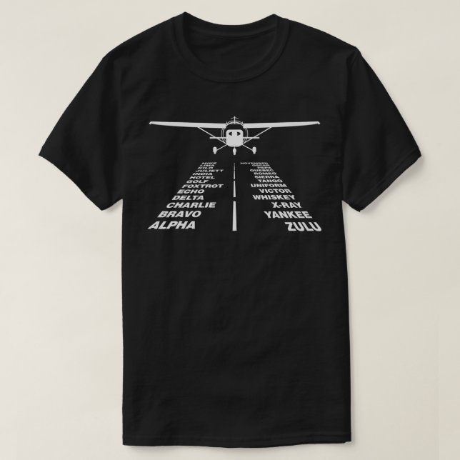 Phonetic Alphabet CESNA 172 Aircraft Aviation  T-Shirt (Design Front)