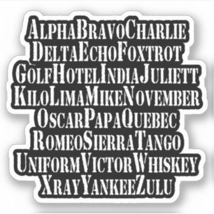 PHONETIC ALPHABET / CODE WORDS