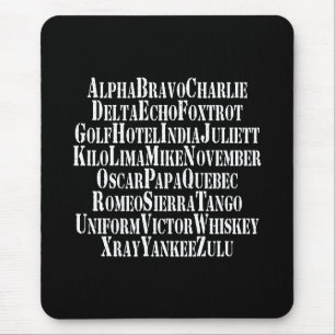 PHONETIC ALPHABET / CODE WORDS MOUSE MAT