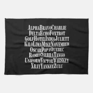 PHONETIC ALPHABET / CODE WORDS TEA TOWEL