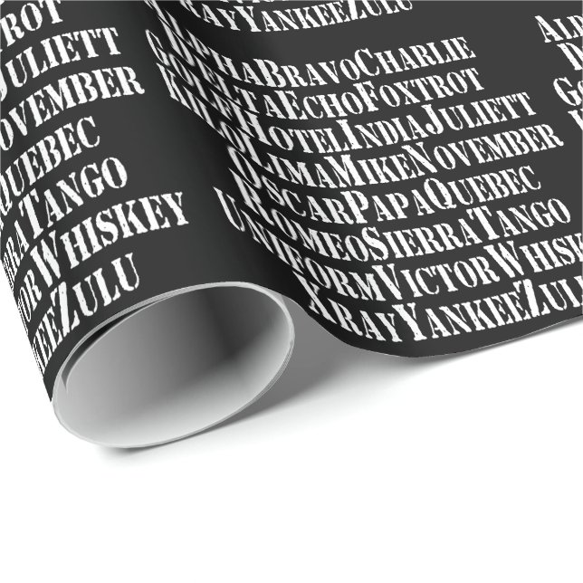 PHONETIC ALPHABET / CODE WORDS WRAPPING PAPER (Roll Corner)