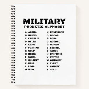 Phonetic Alphabet for the Military – Sketch Spiral Notebook