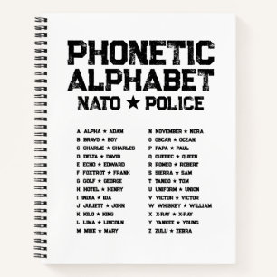 Phonetic Alphabet NATO ★ Police — White Notebook