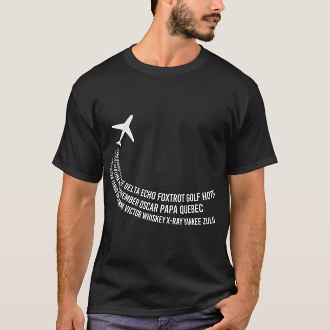 Phonetic Alphabet Pilot Aeroplane T-Shirt (Front)