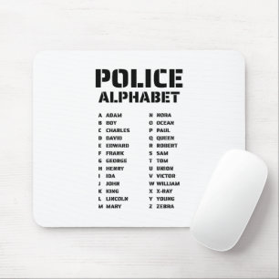 Phonetic Alphabet Police Mouse Mat