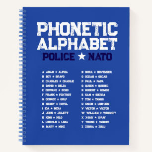 Phonetic Alphabet Police ★ NATO — Blue Spiral Notebook