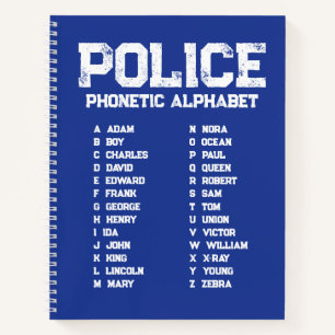 Phonetic Alphabet Police Notebook