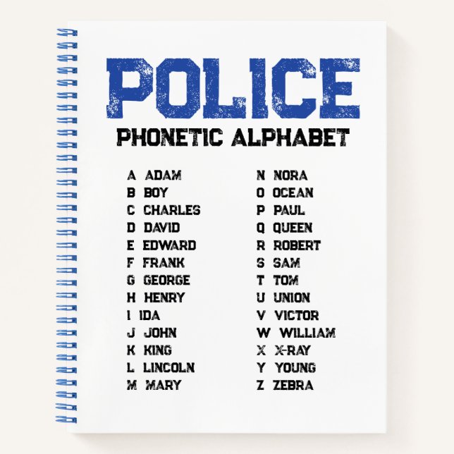 Phonetic Alphabet Police – Spiral Notebook (Front)