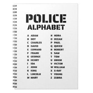 Phonetic Alphabet Police Spiral Notebook