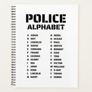 Phonetic Alphabet Police Spiral Planner