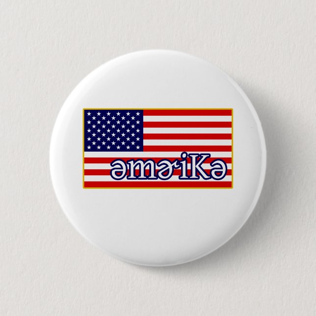 Phonetic America 6 Cm Round Badge (Front)