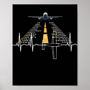 Phonetic Aphabet Pilot Cadet Airplane Gift Poster