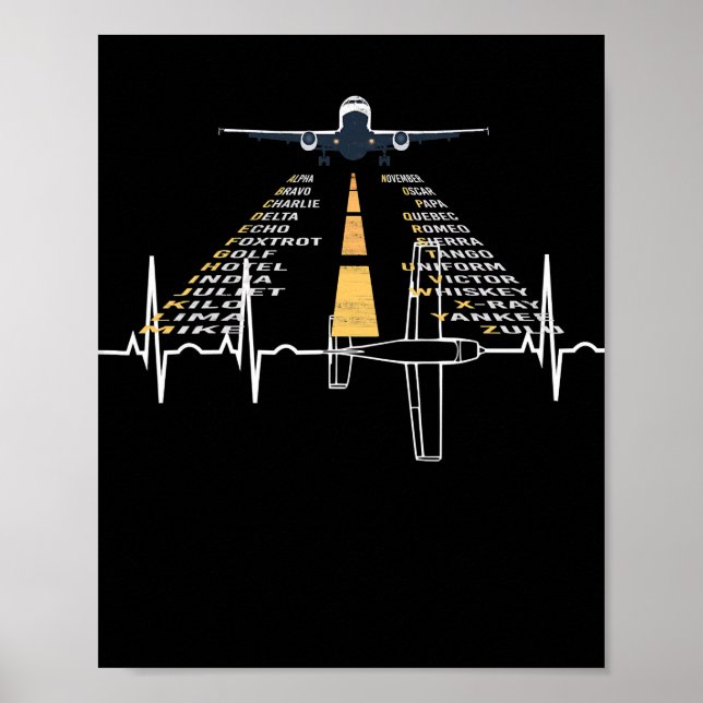 Phonetic Aphabet Pilot Cadet Airplane Gift Poster (Front)