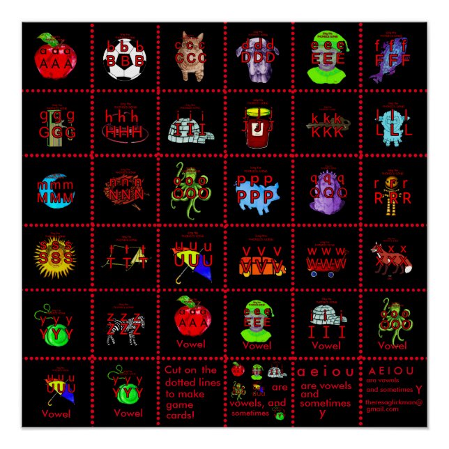 PHONICS poster or game cards! (Front)