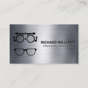 Phoropter Equipment   Eye Doctor   Metallic Business Card