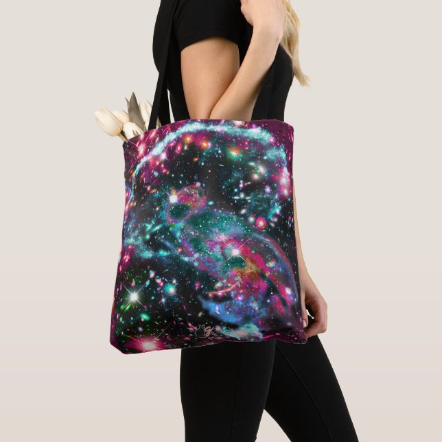 Phosphorescence Star Field Tote Bag (Close Up)