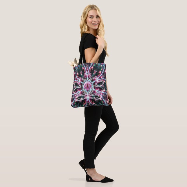 Phosphorescence Zen Lotus Tote Bag (On Model)