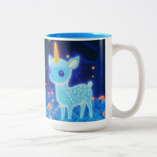Phosphorescent Fawnicorn  Two-Tone Coffee Mug