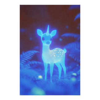 Phosphorescent Sapphire Fawnicorn Photo Print