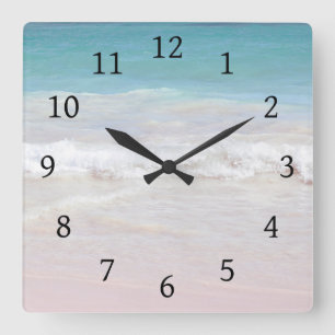 Photo 100 Beach Square Wall Clock