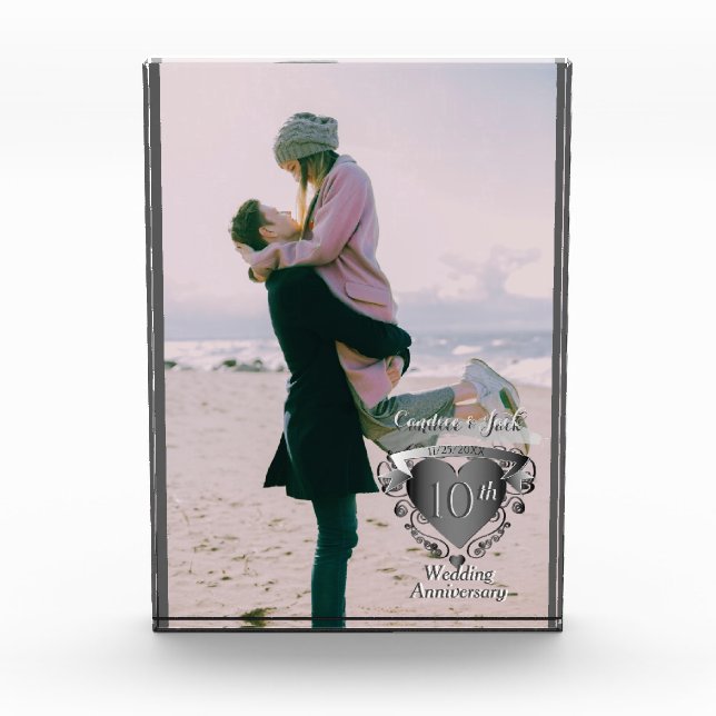 Photo 10th,20th,25th,Wedding Anniversary 3D Heart (Front)