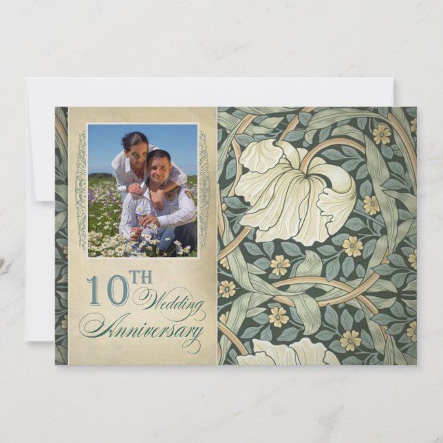photo 10th wedding anniversary invitation (Front)