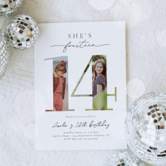 Photo 14th Birthday Invitation