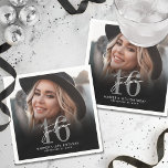 Photo 16th Birthday Party Napkin<br><div class="desc">Modern Photo Background 16th Birthday Cocktail Napkin. Celebrate sixteen in style with this bold and modern napkin design featuring a full photo background for a personal, eye-catching look. A soft black gradient fades in at the bottom of the napkin, helping the text stand out while adding a sleek, polished feel....</div>