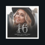 Photo 16th Birthday Party Napkin<br><div class="desc">Modern Photo Background 16th Birthday Cocktail Napkin. Celebrate sixteen in style with this bold and modern napkin design featuring a full photo background for a personal, eye-catching look. A soft black gradient fades in at the bottom of the napkin, helping the text stand out while adding a sleek, polished feel....</div>