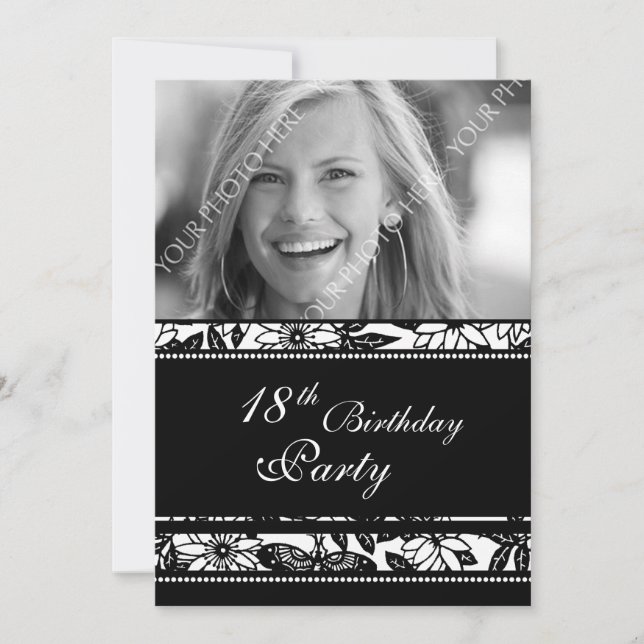 Photo 18th Birthday Party Invitations (Front)