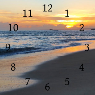 Beach Sunset Wall Clocks Zazzle Uk
