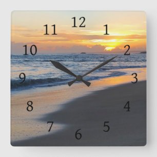 Photo 19 ocean sunset square wall clock