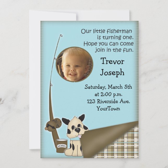 Photo 1st Birthday Fisherman Invitation (Front)
