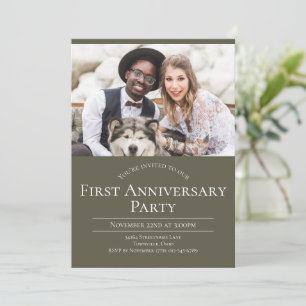 Photo 1st Wedding Anniversary Invitation
