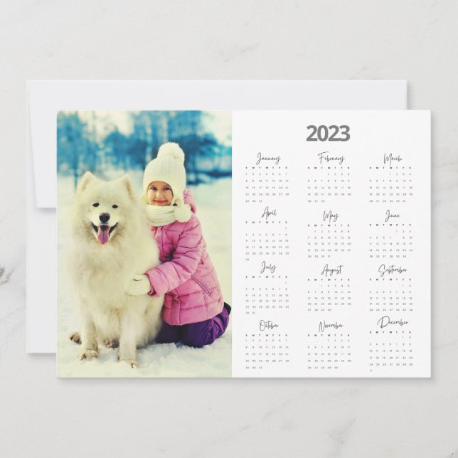 Photo 2023 Calendar Christmas Greeting  Holiday Card (Front)