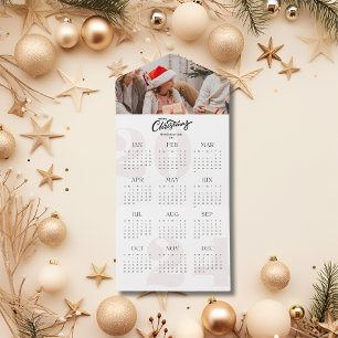 Photo 2024 Calendar Script Merry Christmas Holida All In One Invitation
