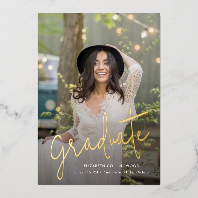 Photo 2024 Graduation Gold Foil Announcement (Front)
