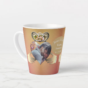 Photo 23rd Wedding Anniversary Topaz Claddagh Latt Latte Mug