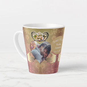 Photo 23rd Wedding Anniversary Topaz Claddagh Latte Mug