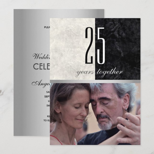 Photo 25th Wedding Anniversary Invitation (Front/Back)
