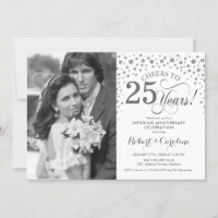 Photo 25th Wedding Anniversary - Silver White