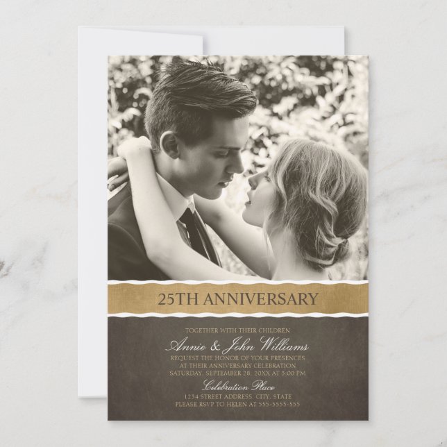 Photo 25th Wedding Anniversary Your Picture Here Invitation (Front)