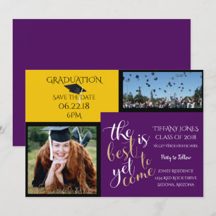 PHOTO 2 FRAME and CHOOSE YOUR COLOR Graduation Invitation