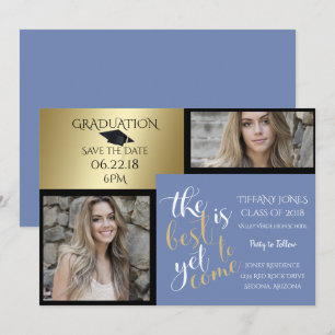 PHOTO 2 FRAME and CHOOSE YOUR COLOR Graduation Invitation