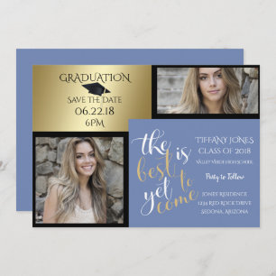 PHOTO 2 FRAME and CHOOSE YOUR COLOR Graduation Invitation