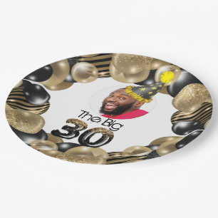 Photo 30th Birthday Personalised Paper Plate