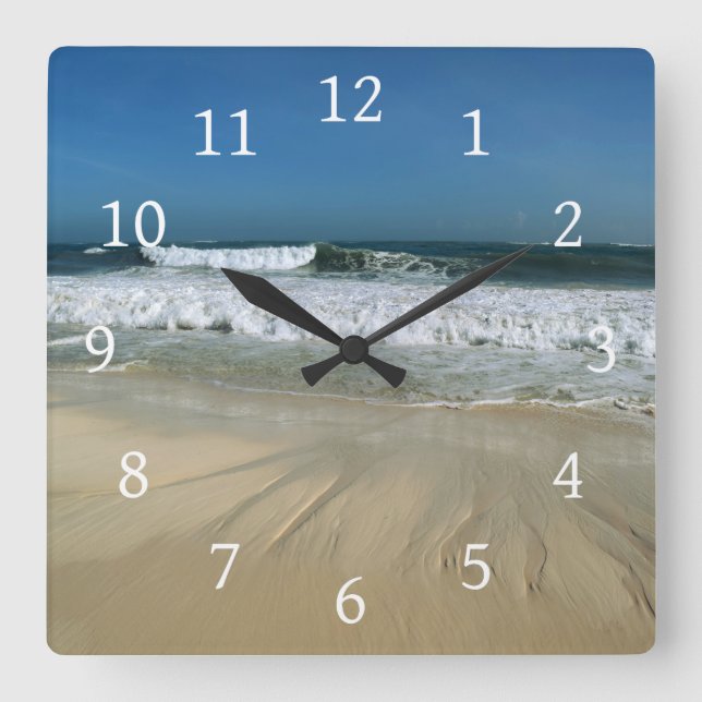 Photo 32 Ocean Beach Square Wall Clock (Front)